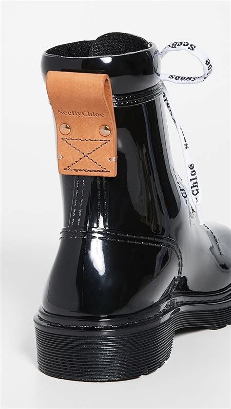 see by chloe florrie lace up rain boots